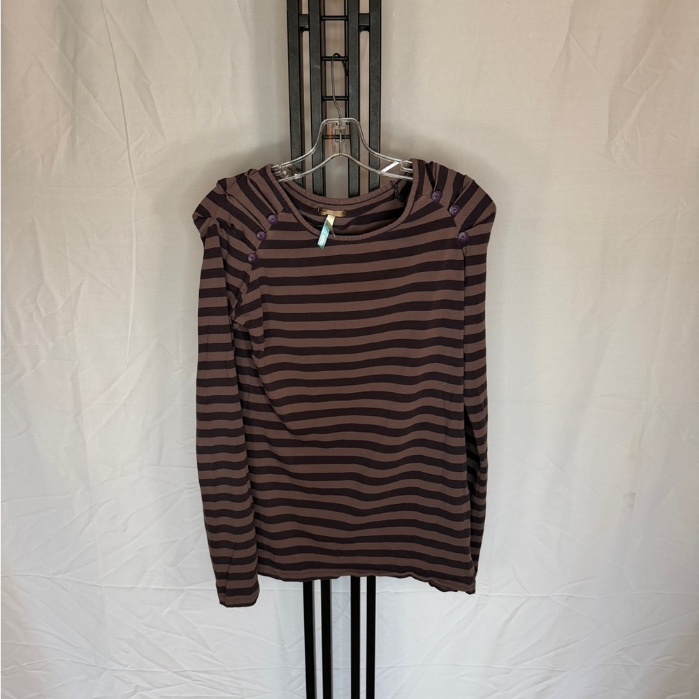 Matilda Jane Striped Long Sleeve Top in Purple and Black